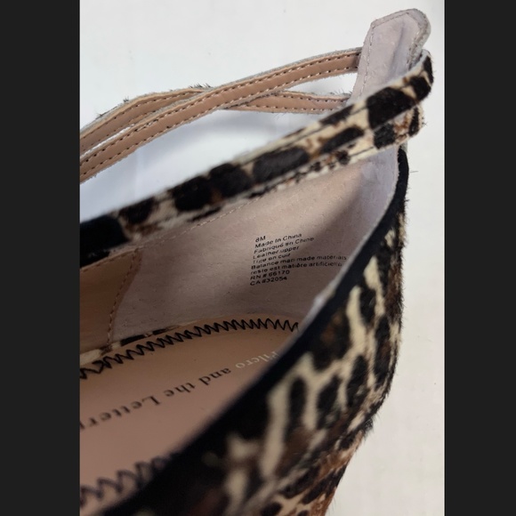 Anthropologie Pilcro Letterpress Calf Hair Leopard Print Ankle Heels Strappy 8M - Picture 14 of 14
